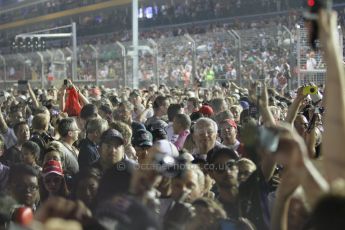 World © Octane Photographic Ltd. Sunday 21st September 2014, Singapore Grand Prix, Marina Bay. - Formula 1 Podium. Fan track invasion. Digital Ref: