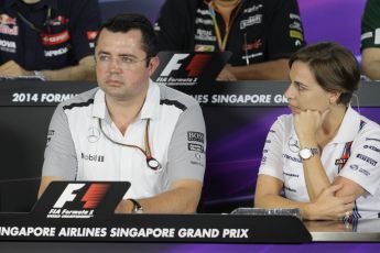 World © Octane Photographic Ltd. Friday 19th September 2014, Singapore Grand Prix, Marina Bay. - Formula 1 Team Personnel Press Conference - McLaren Mercedes - Eric Boullier. Digital Ref: