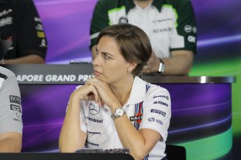 World © Octane Photographic Ltd. Friday 19th September 2014, Singapore Grand Prix, Marina Bay. - Formula 1 Team Personnel Press Conference - Williams Martini Racing - Claire Williams. Digital Ref:
