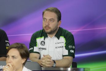 World © Octane Photographic Ltd. Friday 19th September 2014, Singapore Grand Prix, Marina Bay. - Formula 1 Team Personnel Press Conference - Caterham F1 Team - Manfredi Ravetto. Digital Ref: