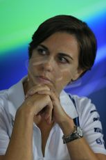 World © Octane Photographic Ltd. Friday 19th September 2014, Singapore Grand Prix, Marina Bay. - Formula 1 Team Personnel Press Conference - Williams Martini Racing - Claire Williams. Digital Ref: