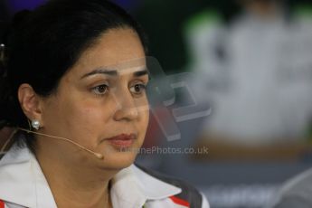 World © Octane Photographic Ltd. Friday 19th September 2014, Singapore Grand Prix, Marina Bay. - Formula 1 Team Personnel Press Conference - Sauber F1 Team - Monisha Kaltenborn. Digital Ref: