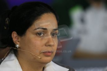 World © Octane Photographic Ltd. Friday 19th September 2014, Singapore Grand Prix, Marina Bay. - Formula 1 Team Personnel Press Conference - Sauber F1 Team - Monisha Kaltenborn. Digital Ref: