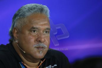 World © Octane Photographic Ltd. Friday 19th September 2014, Singapore Grand Prix, Marina Bay. - Formula 1 Team Personnel Press Conference - Vijay Mallya - Sahara Force India. Digital Ref: