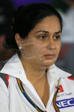 World © Octane Photographic Ltd. Friday 19th September 2014, Singapore Grand Prix, Marina Bay. - Formula 1 Team Personnel Press Conference - Sauber F1 Team - Monisha Kaltenborn. Digital Ref: