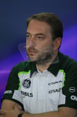 World © Octane Photographic Ltd. Friday 19th September 2014, Singapore Grand Prix, Marina Bay. - Formula 1 Team Personnel Press Conference - Caterham F1 Team - Manfredi Ravetto. Digital Ref: