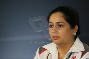 World © Octane Photographic Ltd. Friday 19th September 2014, Singapore Grand Prix, Marina Bay. - Formula 1 Team Personnel Press Conference - Sauber F1 Team - Monisha Kaltenborn. Digital Ref: