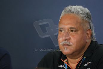 World © Octane Photographic Ltd. Friday 19th September 2014, Singapore Grand Prix, Marina Bay. - Formula 1 Team Personnel Press Conference - Vijay Mallya - Sahara Force India. Digital Ref: