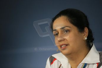 World © Octane Photographic Ltd. Friday 19th September 2014, Singapore Grand Prix, Marina Bay. - Formula 1 Team Personnel Press Conference - Sauber F1 Team - Monisha Kaltenborn. Digital Ref: