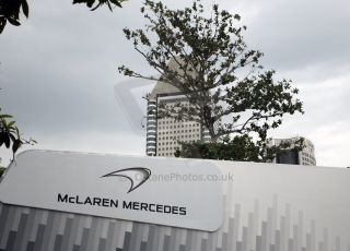 World © Octane Photographic Ltd. Saturday 20th September 2014, Singapore Grand Prix, Marina Bay. Formula 1 Paddock. McLaren Mercedes. Digital Ref: 1122CB1D8186