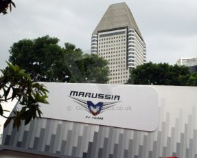 World © Octane Photographic Ltd. Saturday 20th September 2014, Singapore Grand Prix, Marina Bay. Formula 1 Paddock. Marussia F1 Team. Digital Ref: 1122CB1D8190