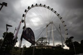 World © Octane Photographic Ltd. Saturday 20th September 2014, Singapore Grand Prix, Marina Bay. Formula 1 Paddock. Thunderstorms in the area. Digital Ref: 1122CB1D8202