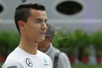 World © Octane Photographic Ltd. Saturday 20th September 2014, Singapore Grand Prix, Marina Bay. - Formula 1 Paddock. Mercedes AMG Petronas Reserve Driver – Pascal Wehrlein. Digital Ref: 1122CB1D8205
