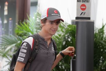 World © Octane Photographic Ltd. Saturday 20th September 2014, Singapore Grand Prix, Marina Bay. - Formula 1 Paddock. Sauber C33 – Esteban Gutierrez. Digital Ref : 1122CB1D8231