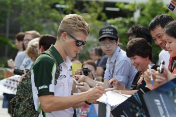 World © Octane Photographic Ltd. Saturday 20th September 2014, Singapore Grand Prix, Marina Bay. - Formula 1 Paddock. Caterham F1 Team CT05 – Marcus Ericsson. Digital Ref:  1122CB1D8259