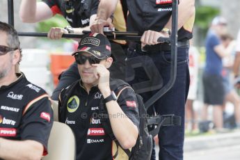 World © Octane Photographic Ltd. Saturday 20th September 2014, Singapore Grand Prix, Marina Bay. - Formula 1 Paddock. Lotus F1 Team E22 – Pastor Maldonado. Digital Ref: 1122CB1D8283