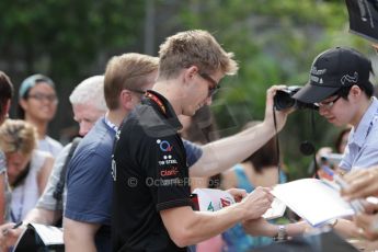 World © Octane Photographic Ltd. Saturday 20th September 2014, Singapore Grand Prix, Marina Bay. - Formula 1 Paddock. Sahara Force India VJM07 – Nico Hulkenburg. Digital Ref : 1122CB1D8314