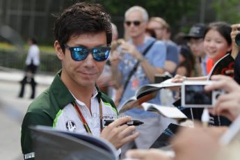 World © Octane Photographic Ltd. Saturday 20th September 2014, Singapore Grand Prix, Marina Bay. - Formula 1 Paddock. Caterham F1 Team CT05 – Kamui Kobayashi. Digital Ref: 1122CB1D8333