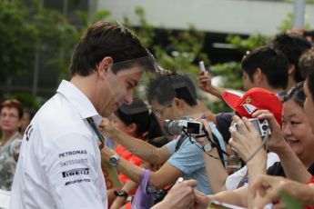 World © Octane Photographic Ltd. Saturday 20th September 2014, Singapore Grand Prix, Marina Bay. - Formula 1 Paddock. Mercedes AMG Petronas - Toto Wolff. Digital Ref: 1122CB1D8347