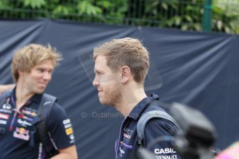 World © Octane Photographic Ltd. Saturday 20th September 2014, Singapore Grand Prix, Marina Bay. Formula 1 Paddock. Infiniti Red Bull Racing RB10 - Sebastian Vettel. Digital Ref: 1122CB1D8359