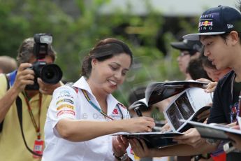 World © Octane Photographic Ltd. Saturday 20th September 2014, Singapore Grand Prix, Marina Bay. - Formula 1 Paddock. Sauber F1 team – Monisha Kaltenborn. Digital Ref: 1122CB1D8431