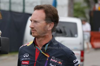 World © Octane Photographic Ltd. Saturday 20th September 2014, Singapore Grand Prix, Marina Bay. - Formula 1 Paddock. Infiniti Red Bull Racing – Christian Horner. Digital Ref: 1122CB1D8513