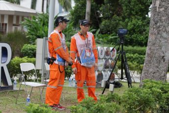 World © Octane Photographic Ltd. Saturday 20th September 2014, Singapore Grand Prix, Marina Bay. - Formula 1 Paddock. Speed trap on the paddock approach road. Digital Ref: 1122CB1D8542