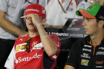 World © Octane Photographic Ltd. Thursday 18th September 2014, Singapore Grand Prix, Marina Bay. - Formula 1 Driver’s conference. Scuderia Ferrari F14T – Kimi Raikkonen. Digital Ref: 1117CB1D6852