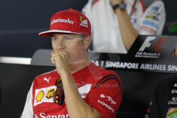 World © Octane Photographic Ltd. Thursday 18th September 2014, Singapore Grand Prix, Marina Bay. - Formula 1 Driver’s conference. Scuderia Ferrari F14T – Kimi Raikkonen. Digital Ref: 1117CB1D6862