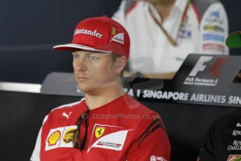 World © Octane Photographic Ltd. Thursday 18th September 2014, Singapore Grand Prix, Marina Bay. - Formula 1 Driver’s conference. Scuderia Ferrari F14T – Kimi Raikkonen. Digital Ref: 1117CB1D6878