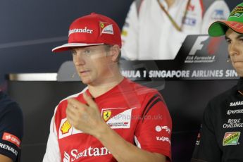 World © Octane Photographic Ltd. Thursday 18th September 2014, Singapore Grand Prix, Marina Bay. - Formula 1 Driver’s conference. Scuderia Ferrari F14T – Kimi Raikkonen. Digital Ref: 1117CB1D6903