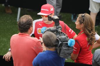 World © Octane Photographic Ltd. Thursday 18th September 2014, Singapore Grand Prix, Marina Bay. - Post Formula 1 Driver’s conference enclosure. Scuderia Ferrari F14T – Kimi Raikkonen. Digital Ref: 1117CB1D6952