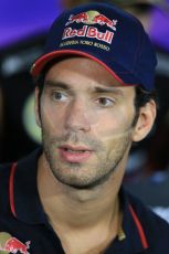 World © Octane Photographic Ltd. Thursday 18th September 2014, Singapore Grand Prix, Marina Bay. - Formula 1 Driver’s conference. Scuderia Toro Rosso STR9 - Jean-Eric Vergne. Digital Ref: 1117LB1D8862