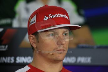 World © Octane Photographic Ltd. Thursday 18th September 2014, Singapore Grand Prix, Marina Bay. - Formula 1 Driver’s conference. Scuderia Ferrari F14T – Kimi Raikkonen. Digital Ref: 1117LB1D8900