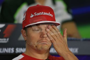 World © Octane Photographic Ltd. Thursday 18th September 2014, Singapore Grand Prix, Marina Bay. - Formula 1 Driver’s conference. Scuderia Ferrari F14T – Kimi Raikkonen. Digital Ref: 1117LB1D8905