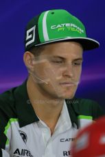 World © Octane Photographic Ltd. Thursday 18th September 2014, Singapore Grand Prix, Marina Bay. - Formula 1 Driver’s conference. Caterham F1 Team CT05 – Marcus Ericsson. Digital Ref: 1117LB1D8978