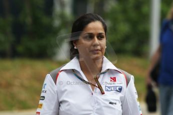 World © Octane Photographic Ltd. Thursday 18th September 2014, Singapore Grand Prix, Marina Bay. - Formula 1 Paddock. Sauber F1 Team - Monisha Kaltenborn. Digital Ref: 1116CB1D6718