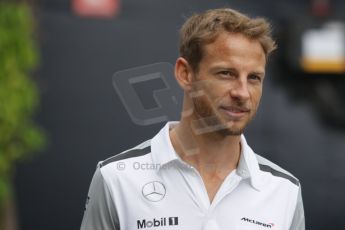 World © Octane Photographic Ltd. Thursday 18th September 2014, Singapore Grand Prix, Marina Bay. - Formula 1 Paddock. McLaren Mercedes - Jenson Botton. Digital Ref: 1116CB1D6751