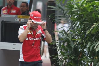 World © Octane Photographic Ltd. Thursday 18th September 2014, Singapore Grand Prix, Marina Bay. - Formula 1 Paddock. Scuderia Ferrari - Fernando Alonso. Digital Ref: 1116CB1D6829
