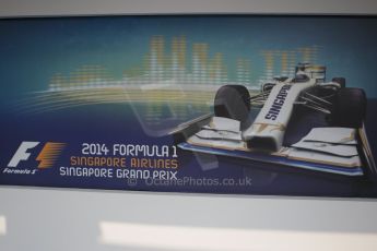 World © Octane Photographic Ltd. Wednesday 17th September 2014, Singapore Grand Prix, Marina Bay. Formula 1 Setup and atmosphere. Advertising hoarding. Digital Ref: 1115CB1D6386