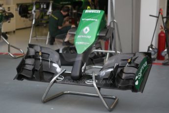 World © Octane Photographic Ltd. Wednesday 17th September 2014, Singapore Grand Prix, Marina Bay. Formula 1 Setup and atmosphere. Caterham F1 Team nose cone. Digital Ref: 1115CB1D6477