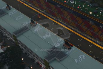 World © Octane Photographic Ltd. Wednesday 17th September 2014, Singapore Grand Prix, Marina Bay. Formula 1 Setup and atmosphere. The Start/Finish straight. Digital Ref: 1115CB6583