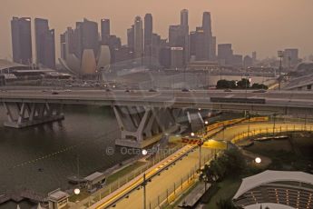 World © Octane Photographic Ltd. Wednesday 17th September 2014, Singapore Grand Prix, Marina Bay. Formula 1 Setup and atmosphere. Final corner (turn 23) under lights. Digital Ref: 1115CB6662