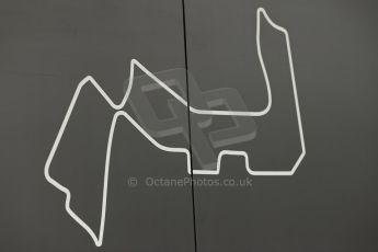 World © Octane Photographic Ltd. Wednesday 17th September 2014, Singapore Grand Prix, Marina Bay. Formula 1 Setup and atmosphere. Circuit diagram logo. Digital Ref: 1115LB1D8677