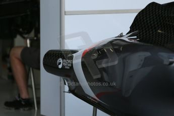 World © Octane Photographic Ltd. Wednesday 17th September 2014, Singapore Grand Prix, Marina Bay. Formula 1 Setup and atmosphere. Sauber F1 Team rear body work with new reduced paintwork and air vents. Digital Ref: 1115LB1D8695