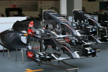 World © Octane Photographic Ltd. Wednesday 17th September 2014, Singapore Grand Prix, Marina Bay. Formula 1 Setup and atmosphere. Sauber F1 Team nose cones. Digital Ref: 1115LB1D8699