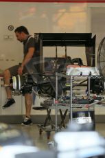 World © Octane Photographic Ltd. Wednesday 17th September 2014, Singapore Grand Prix, Marina Bay. Formula 1 Setup and atmosphere. Sauber F1 Team rear wing. Digital Ref: 1115LB1D8709