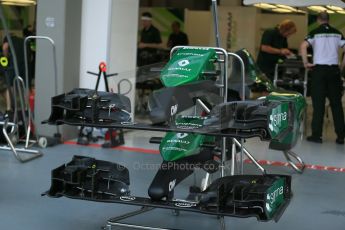 World © Octane Photographic Ltd. Wednesday 17th September 2014, Singapore Grand Prix, Marina Bay. Formula 1 Setup and atmosphere. Caterham F1 Team nose cone. Digital Ref: 1115LB1D8726