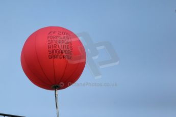 World © Octane Photographic Ltd. Wednesday 17th September 2014, Singapore Grand Prix, Marina Bay. Formula 1 Setup and atmosphere. Red F1 Balloon. Digital Ref: 1115LB1D8749