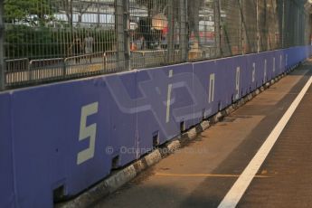 World © Octane Photographic Ltd. Wednesday 17th September 2014, Singapore Grand Prix, Marina Bay. Formula 1 Setup and atmosphere. Singapore trackside sign-writing. Digital Ref: 1115LB1D8763